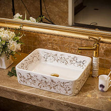 Yxx max -Lavabo Lavabo, Piazza Ceramica for Usi Domestici contatore Bacino di Arte lavandino del Bagno (48x37x13cm) Lavandino del lavabo