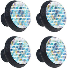 Vernice quadrata a mosaico blu dell'acquerello Pomelli per Porta Set di 4 Pomelli per Mobili Manopole per Cassetti Cucina Armadio Vetro