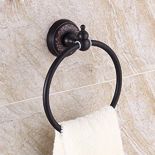 MBYW Portasciugamani Moderno Minimalista Portasciugamani Elegante per Il Bagno di Moda Portasciugamani Anello portasciugamani Antico in Rame Nero  Adatto per Bagno,Cucina, Ufficio o Altri luoghi
