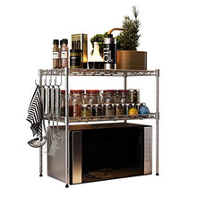 LYM &ripiano di stoccaggio Forno a microonde Scaffale, Cucina 3-Tier Metallo Scaffale Spice Kitchen Strumento di archiviazione Holder Bagno Ufficio Organizzatori Scaffale di Finitura