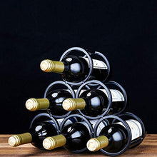 LHQ-HQ Vino del Metallo cremagliera, Supporto controsoffitto Wine Stand Stack 6 Bottiglie, Risparmio di Spazio, Rack Free Standing di immagazzinaggio del Vino da gabinetto di casa Décor-Black