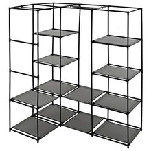 Soulong - Armadio portatile in tessuto, per camera da letto, armadio, a forma di L, con binari 130 x 87 x 169 cm