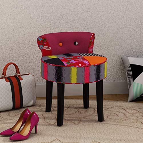 N/Z Attrezzatura Vivente Grigio Schienale Alto Vanity Toeletta Sedia Ergonomia Camera da Letto Tessuto in Velluto Tavolo da Trucco Sgabello per mobili da Camera Gambe in Legno Schienale Alto/Schienal