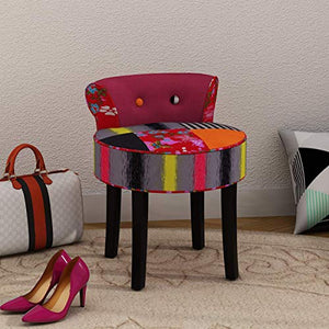 N/Z Attrezzatura Vivente Grigio Schienale Alto Vanity Toeletta Sedia Ergonomia Camera da Letto Tessuto in Velluto Tavolo da Trucco Sgabello per mobili da Camera Gambe in Legno Schienale Alto/Schienal