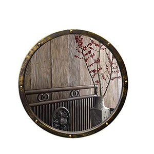 XWZH Specchi per specchi a Muro per Soggiorno Bagno Specchio Specchio Rotondo Arte Bagno Old Antique Rotonda Ferro battuto Specchio Decorativo