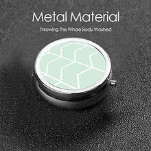Chevron Mint Northern Lights - Contenitore rotondo per pillole a 3 scomparti, in metallo, per medicina e vitamina