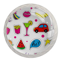 Maniglie per cassetti Manopole per cassetti Manopole rotonde Confezione da 4 per armadietto, cassetti, cassettiere, cassettiere ecc - Mano di badge patch di moda