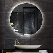 HFFFHA Specchio da Bagno Illuminato Rotondo Senza Cornice con LED sensore tattile Luce Bianca/Luce Calda + disappannatore 5 Dimensioni