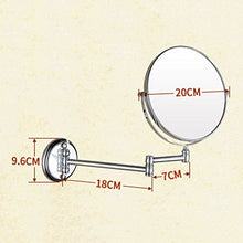 HTDZDX Specchio per Trucco Pieghevole per Bagno/Specchio per medicazione telescopico bifacciale/Specchio per Bellezza Argento