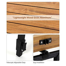 Tavolo pieghevole di riso selvaggio all'aperto, tavolo portatile in lega di alluminio in legno, tavolo barbecue portatile, adatto per cucinare barbecue spiaggia posteriore ospedale,Dark wood grain