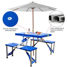homcom Outsunny Tavolino da Campeggio con 4 sedie Richiudibile a Valigetta in Alluminio