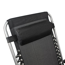 Todeco - Sedia Pieghevole A gravità Zero, Sdraio per Giardino - Carico Massimo: 100 kg - Materiale: Textilene - 165 x 112 x 65 cm, Nero, con Cuscino, Textilene
