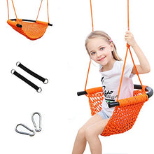 YunNasi Altalena da Giardino per Bambini Tessuto a Mano Seggiolino Altalena with Corda Moschettoni Regolabile (Style2)