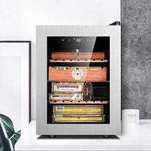 VIY Umidificatore per Sigari, Humidor con Ripiani in Legno di Cedro, 11-18 °C, Touch Display Digitale, 38 Db, Illuminazione A LED, 33L, 300 Sigari, Nero