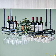 Organizzare la cucina Portabottiglie in metallo per calici con pannello in vetro appeso al soffitto Portabottiglie per vino Portabottiglie galleggiante Scaffali per fiori per bar Arredamento della