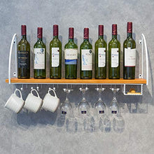 PLDDY mensola portabottiglie fissata al Muro, portabottiglie in Legno portabottiglie con portabottiglie in Vetro da Vino, mensole galleggianti per Soggiorno Bar ristoranti