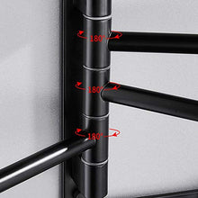 JRMM Porta Asciugamani con Mensola da Bagno, Portasciugamani da Parete con 180° Rotazione Barre Porta Asciugamani, Portasciugamani con 5 Pezzi Ganci,per Bagno,Cucina, Servizi igieniciBlack-40cm