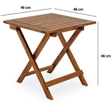Deuba Tavolino Pieghevole richiudibile Legno Acacia Oliato 46x46x46cm Tavolo Campeggio Giardino Balcone Spiaggia Caffé