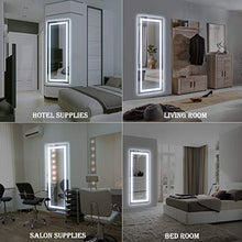 Qimh 65x61 cm specchio verticale da parete illuminato a LED con cornice in alluminio, specchio rettangolare da appendere alla camera da letto e al bagno