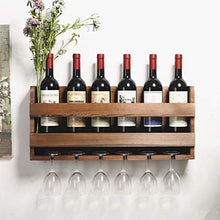 ZHIQ Portabottiglie in Piedi a Parete 7 Bottiglie 6 Porta Bicchiere a Stelo Lungo e Portabottiglie Vino, Arredamento Casa e Cucina, Facile da Installare con Viti