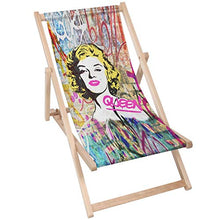 Lettino Prendisole Pieghevole Portatile da Giardino Esterno in Legno/Lettino da Sole Pieghevole Portatile da Giardino Esterno in Legno, Sedia Sdraio, in Legno Pieghevole, (1, Queen Marilyn)