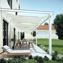 CHENG Tenda a Vela Impermeabile 2.5x4.5m, Parasole Rettangolare, Bozzello UV, Impermeabile e Resistente, per Giardino, terrazza, Campeggio - Bianco Latte