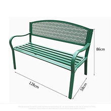 Panca da giardino per terrazza, panchina in ferro battuto per esterni, panchina con schienale in rete e comodi braccioli, poltrona reclinabile da giardino a 2-3 posti, poltrona da esterno