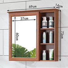ZTGL Armadietto Multiuso per Specchio da Bagno, Organizer per Medicinali da Cucina a Parete con Ripiano Aperto, Decorazione Domestica,Marrone,27.5"