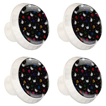 Maniglie per cassetti Manopole per cassetti Manopole rotonde Confezione da 4 per armadietto, cassetti, cassettiere, cassettiere ecc. Ossa di teschi umani multicolori