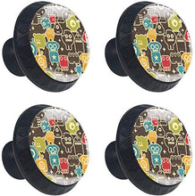 Robot e mostri in stile retrò Pomelli per Porta Set di 4 Pomelli per Mobili Manopole per Cassetti Cucina Armadio Vetro