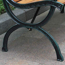 GaoF panchina per Il Tempo Libero Cortile Esterno per Uso Domestico, Legno massello anticorrosione e Piede in ghisa, panchina per mobili da Esterno, Adatto per Prato/Balcone/Veranda/Strada