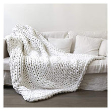 DSLK Moda Mano Chunky Coperta A Maglia Thick Fit Yarn Lana Poliestere Poliestere Bulky Coperte A Maglia Tranquility Coperta Ponderata (Color : Green, Size : 80x100cm)
