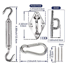 NASUM Kit di Fissaggio per Vela Parasole, Acciaio Inossidabile Kit di Fissaggio, Kit per Fissaggio a Vela per Triangolo e Rettangolo vela Parasole, per l'installazione di Vele Ombreggianti da Giardino