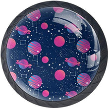 Galaxy Starry Navy Blue Pink Planet Pomelli per Porta Set di 4 Pomelli per Mobili Manopole per Cassetti Cucina Armadio Vetro