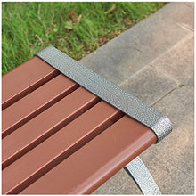 Panchine da giardino in alluminio, Panchine da giardino resistenti alle intemperie per terrazze, Sedili con doghe in legno di plastica rinforzata e ispessita nel cortile del balcone Panca per