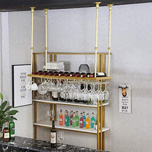 FWZJ Wine Lovers/Wine Racks Rustic Ceiling Wine Racks Adjustable Height/Wall Mounted Hanging Stemware Holder/Retro Glass Wine Bottle Holder/Wall Mounted Wine Bottle Rack/Hanging Wi