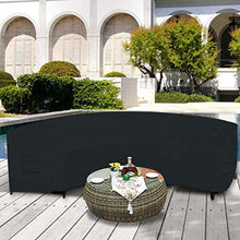 ZJBJ Mobili da Patio Copertura da Esterno Couch Secter Curvo Protector 600D Heavy Duty Black 190x36x39 Pollici Impermeabile per Set di divani a Mezzaluna