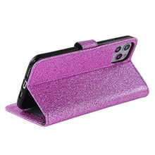 Robinsoni Custodia Compatibile con iPhone 11 Pro Max Cover Sparkle Bling Diamante e Farfalla Pelle PU Portafoglio Libretto Magnetica Cover Brillante Fiore Libro Folio Flip Cover Silicone Cover Viola