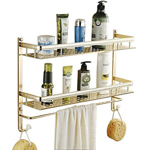 NHLBD Mensola da Bagno, mensola portaoggetti - 2 Piano Doccia scaffali e Ripiani, attaccatura di Parete Mensola Rettangolare for partizione da Bagno (Dimensioni: 50cm) (Size : 40cm)