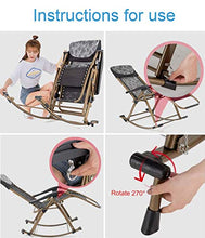 SHUAIIJUAN Sedia per il tempo libero domestico Sedie da giardino a dondolo for adulti giardino sedia di svago Patio Lounge Recliners Lettino pieghevole Prato Sdraio da spiaggia reclinabili Sedie max.2