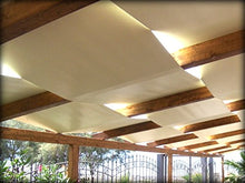 TUTTOPERGOLE Copertura con Fasce in PVC Pieno Adatte per strutture in Legno (Cm 330 X Cm 50, Avorio)