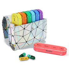 QQDL - Portapillole, portapillole, da viaggio per 7 giorni, con 4 scomparti, organizer portatile per pillole, scomparto per pillole e medicinali, per uso quotidiano e in viaggio