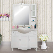 arredo bagno mobile con lavabo specchio e colonna salvaspazio shabby chic in vero legno bianco provenzale