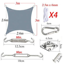 JNCH Vela Ombreggiante 3x3m Tenda Parasole a Vela Protettiva dal Sole Anti Raggi UV Resistente Intemperie Impermeabile per Giardini Balconi Terrazze da Esterni con Kit di Fissaggio e Installazione