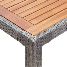 SKM Tavolo da Giardino Grigio 150x90x75 cm in Polyrattan e Acacia