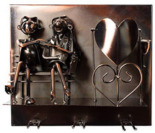 Brubaker Portabottiglie armanti - Wall Art Picture Metal - con 3 portabicchieri - Incluso Biglietto di Auguri per Il Vino Presente