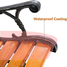Panche per esterno Panchine da giardino in metallo, Home Balcone Portico Terrazza Sgabello Sedile Sedia Panchina per decorare il prato Parco, Mobili da esterno per esterni in legno e ghisa
