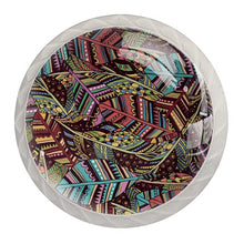Maniglie per cassetti Manopole per cassetti Manopole rotonde Confezione da 4 per armadietto, cassetti, cassettiere, cassettiere ecc - Piume indiane stile Boho