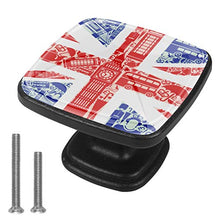 Bandiera britannica (5) Pomelli per Porta Set di 4 Pomelli per Mobili Manopole per Cassetti Cucina Armadio Vetro