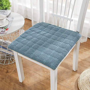 XHNXHN Cuscini per sedie da Pranzo in Velluto a Coste 4 Pezzi, Imbottiture per sedili in Tinta Unita Cuscini per sedie Quadrati Interni Imbottiti Traspiranti Antiscivolo con Lacci Blu 16x16In * 4